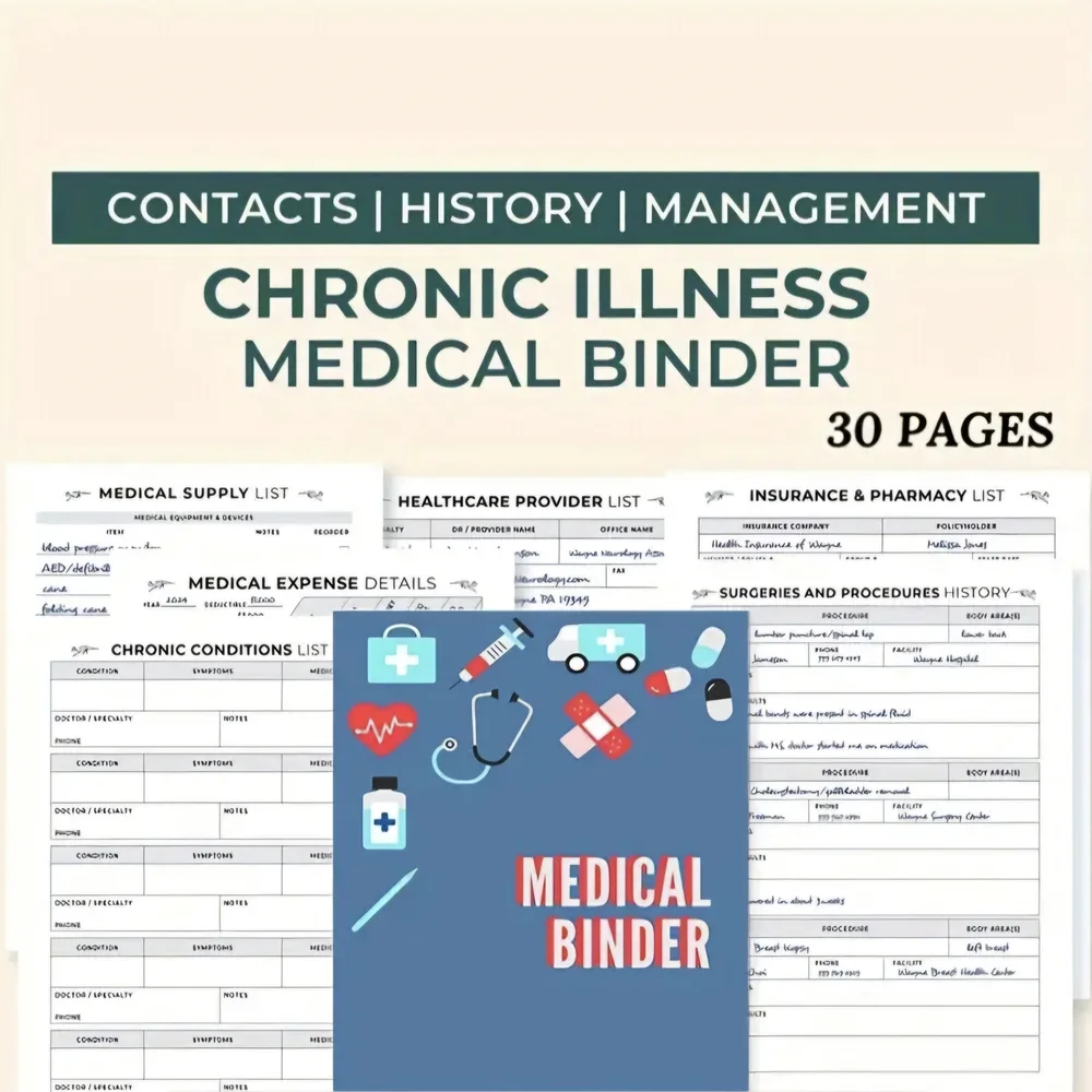 Chronic Illness Medical Binder - Blue
